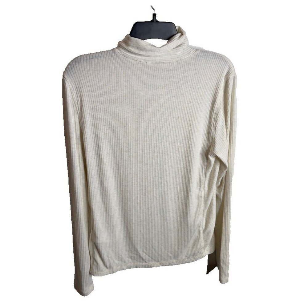 Madewell $55 Ribbed Turtleneck Long-Sleeve Tee Cream Size XL NT768